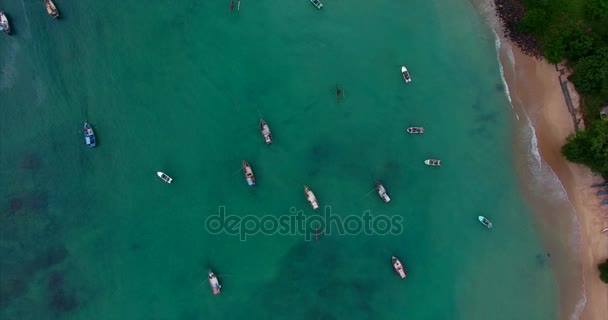 美しい映像ドローンでの海多くボート旅行スリランカ — ストック動画