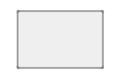 Alüminyum çerçeve, beyaz arka plan üzerinde izole ile boş beyaz tahta gerçekçi vektör çizim
