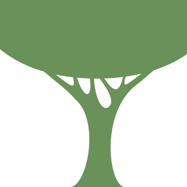 Una silueta verde vectorial de un árbol adecuada para el logotipo de la infografía o su texto — Vector de stock