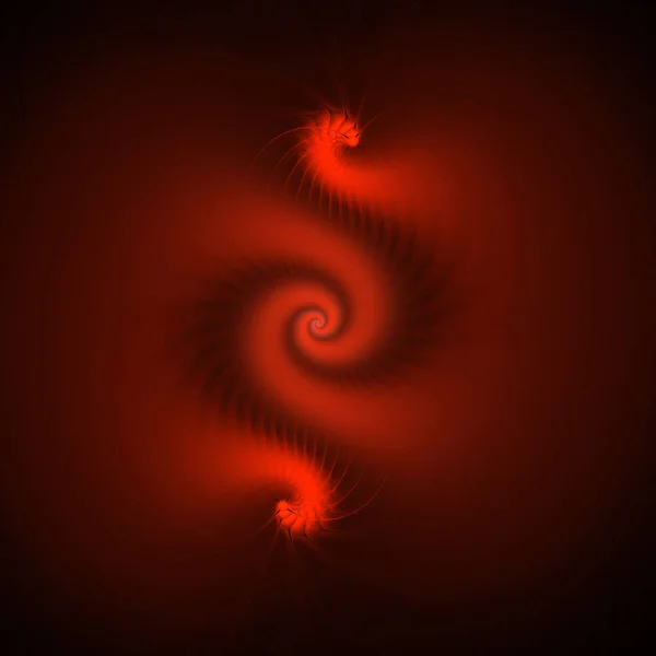 Fraktal ilustracja czerwona spirala z dwa smoki — Zdjęcie stockowe