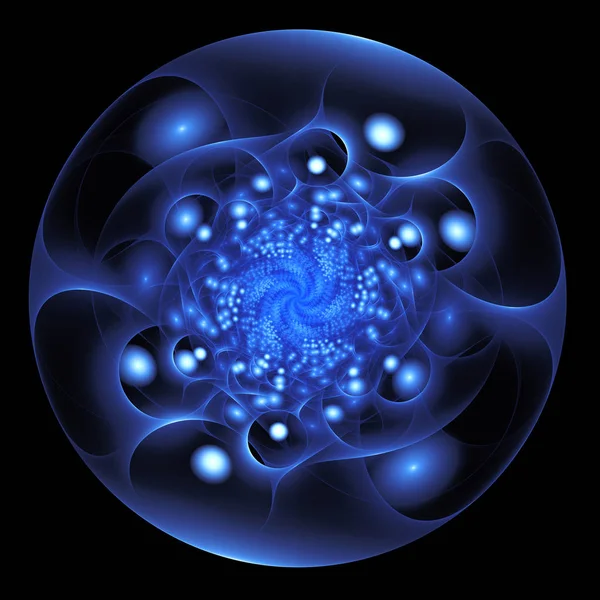 Fraktal ilustracja niebieski obiekt sferyczny — Zdjęcie stockowe