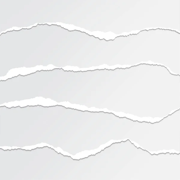 Conjunto de bordes de papel desgarrado, horizontal sin costuras - vector — Vector de stock