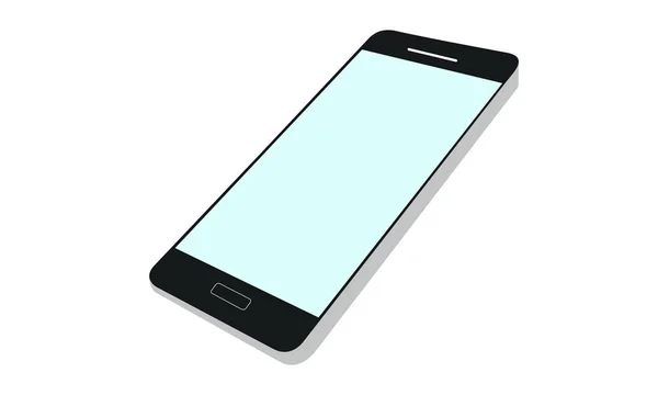 Illustration réaliste et détaillée d'un téléphone portable avec écran isolé sur fond blanc - vecteur — Image vectorielle