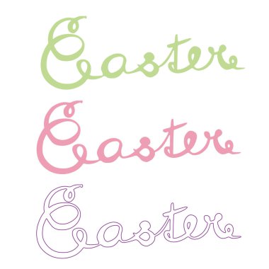 Beyaz arka plan üzerinde - Easter izole için renkli kümesi, uygun metin el yazısı bir işaretiyle vektör