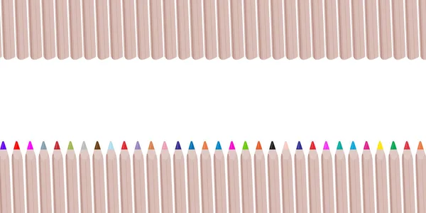 Lápices de madera coloridos o lápices de colores como una serie de colo arco iris — Vector de stock