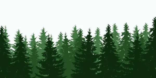 Ilustração vetorial do topo da floresta de árvores verdes — Vetor de Stock