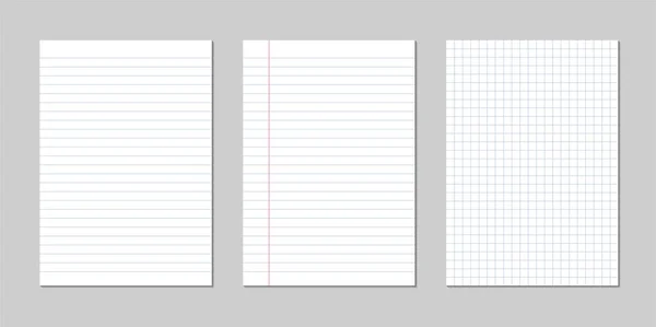 Набір реалістичних векторних ілюстрацій порожніх листів квадратного та вишитого паперу з блоку — стоковий вектор
