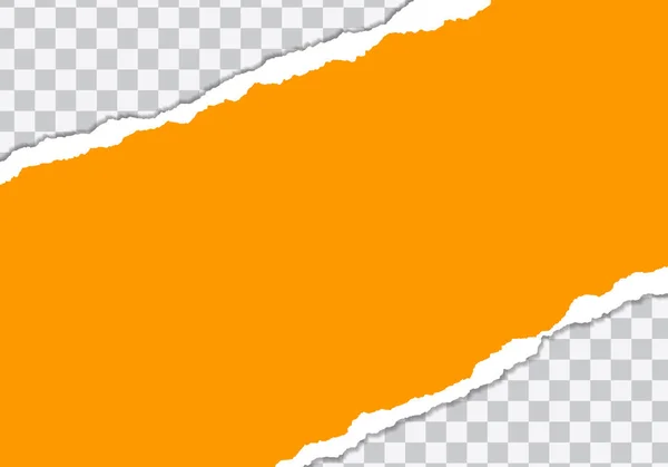 Vektor-Illustration von zerrissenem orangefarbenem Papier mit transparentem Hintergrund, isoliert auf weißem Hintergrund, geeignet zum Einfügen von Text — Stockvektor