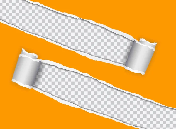 Vektor realistische Darstellung von orangefarbenem Papier mit Schatten auf transparentem Hintergrund mit Textrahmen — Stockvektor