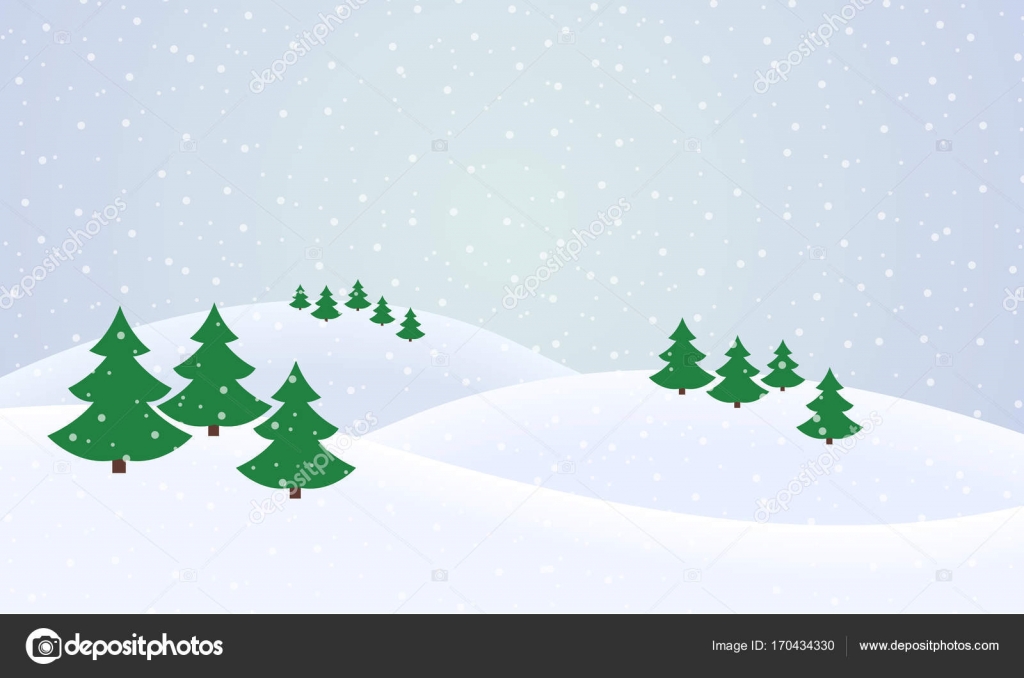 Free: Snowy winter background, gray sky