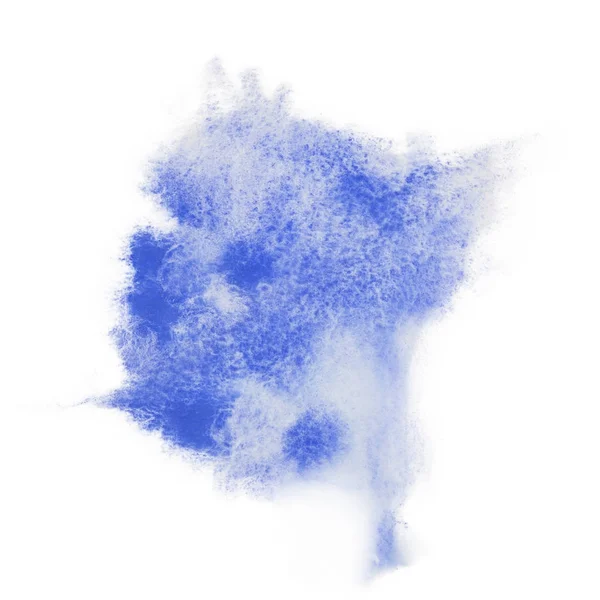 Culoare, albastru stropire acuarelă pictat manual izolat pe fundal alb, decorațiuni artistice sau fundal — Fotografie, imagine de stoc