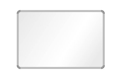 Alüminyum çerçeve, beyaz arka plan üzerinde izole ile boş beyaz tahta gerçekçi vektör çizim