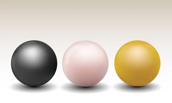 Set vettoriale illustrazione di perle colori diversi — Vettoriale Stock