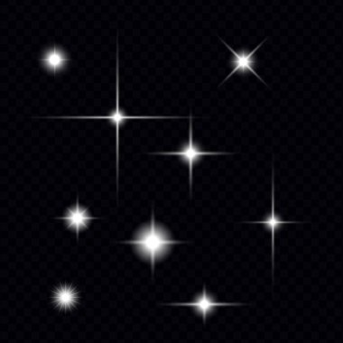 Yıldız şeklinde ışık efektleri veya Güneş gökyüzünde