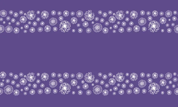 Nahtloser Doodle-Rahmen mit Blumen und Platz für Ihren Text — Stockvektor