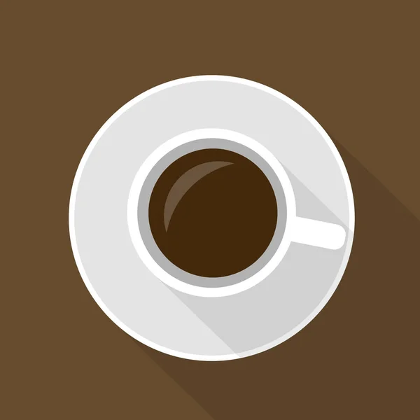 Ilustración Diseño Plano Una Taza Café Chocolate Caliente Con Platillo — Archivo Imágenes Vectoriales