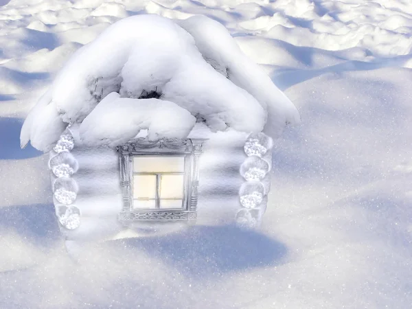 Winter lodge in snow — Stock Photo, Image