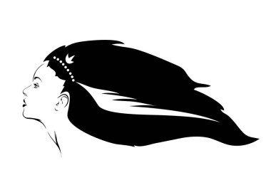 Uzun saçlı kız. Vektör