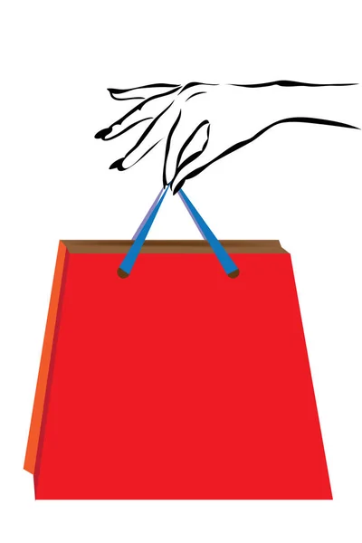 Kadınsı el dükkanı paketi ile. Vektör