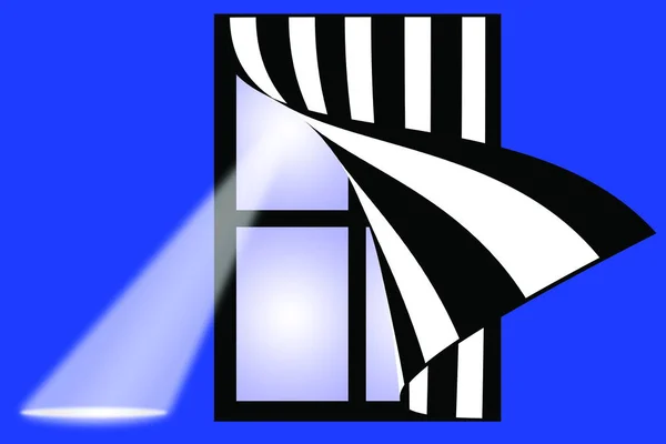 illustration window with striped blind