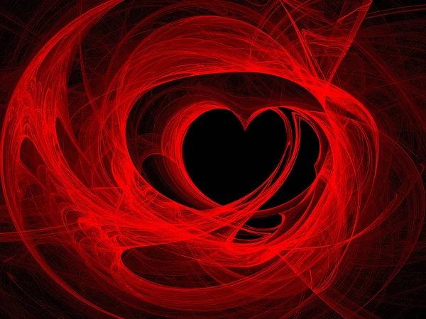 Abstract Image Heart Fractal Graphics Scene Image Heart Red Abstract — Stock Photo, Image