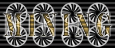 cryptocurrency madencilik / bilgisayarın sahne ile illüstrasyon üreten cryptocurrency madencilik