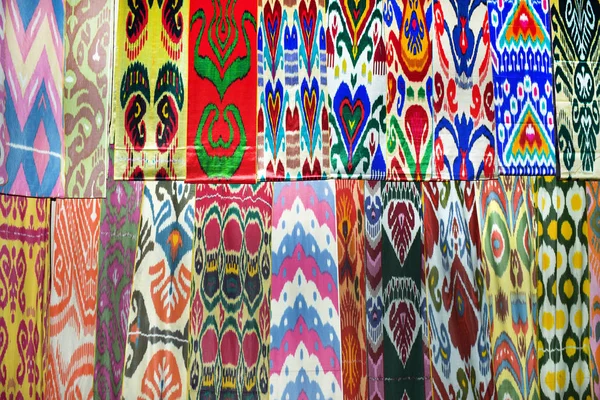 Национальные Узоры Узбекистана Атласе Качестве Фона — стоковое фото