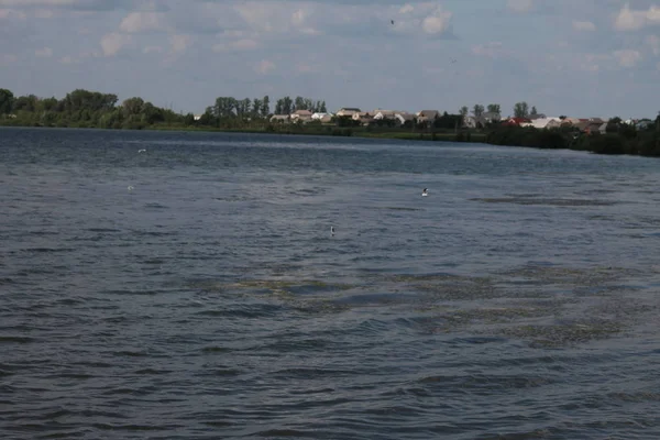 Kleine dorp lake — Stockfoto