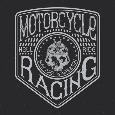 Motosiklet tipografi, t-shirt grafik
