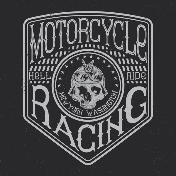 Tipografía de motocicleta, gráficos de camisetas — Archivo Imágenes Vectoriales