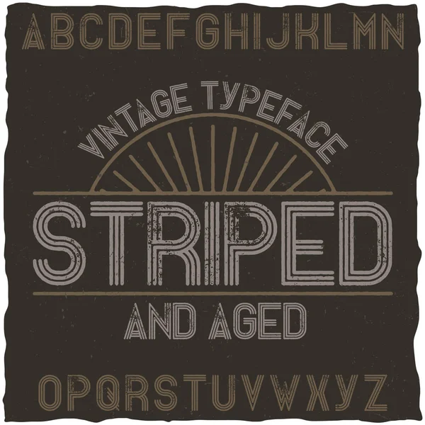 Ριγέ vintage ετικέτα γραμματοσειρά. — Διανυσματικό Αρχείο