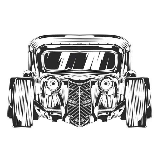 Egyéni hot rod elszigetelt illusztrációja. — Stock Vector