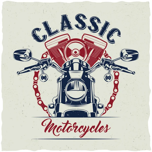 Motocicleta camiseta etiqueta diseño . — Archivo Imágenes Vectoriales