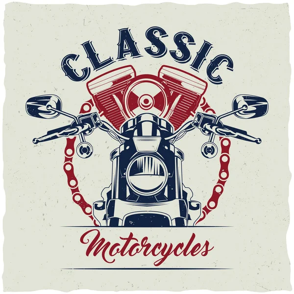 Motocicleta camiseta etiqueta diseño . — Vector de stock