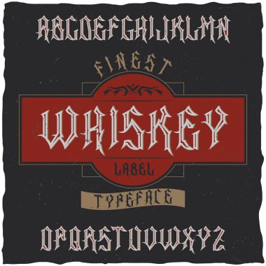 Viski adlı vintage etiket yazı tipi.