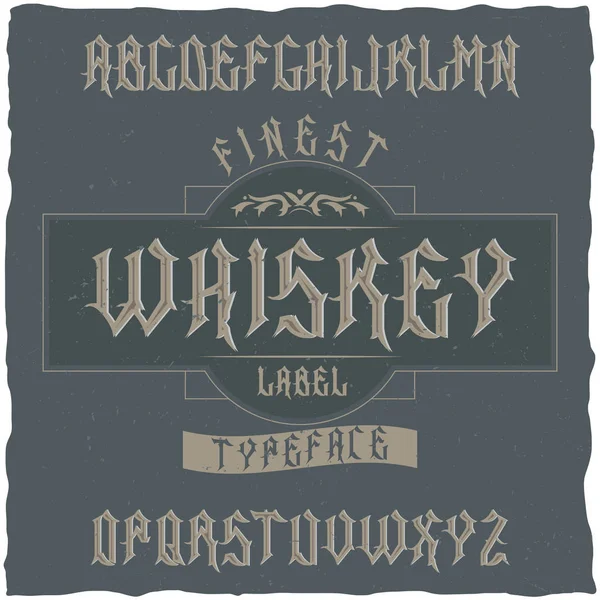 Vintage label lettertype genaamd Whiskey. — Stockvector