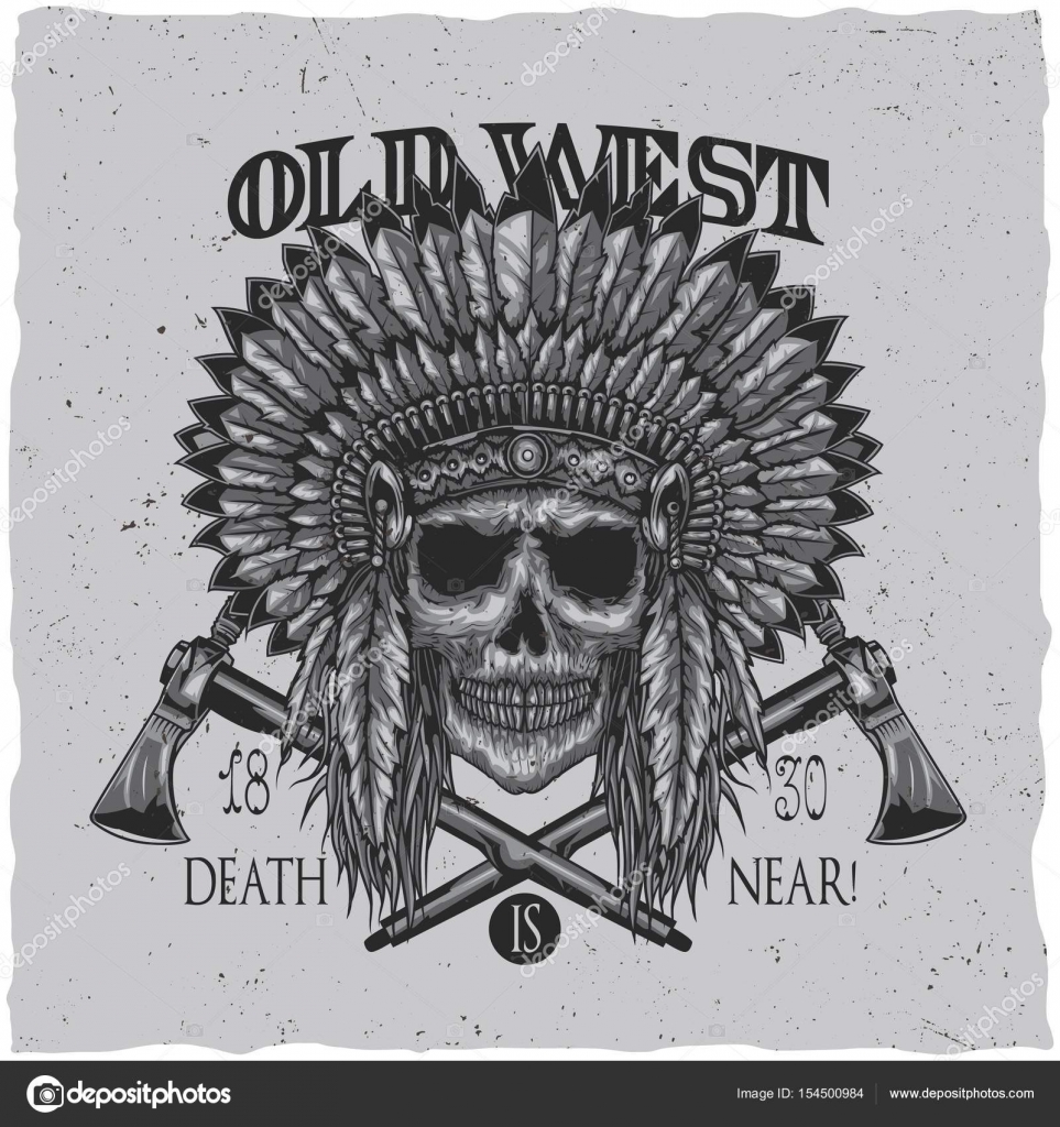 indian chief skull shirt