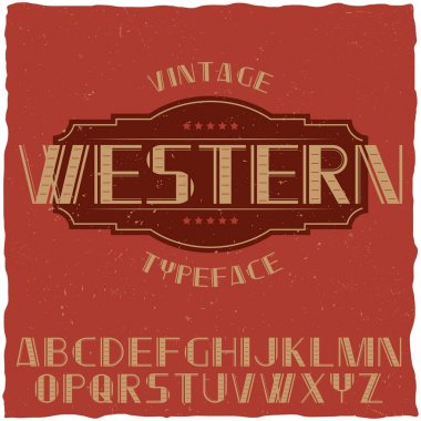 Viski adlı vintage etiket yazı tipi.