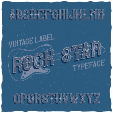 Rock yıldızı adlı vintage etiket yazı tipi.
