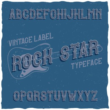 Vintage label typeface named Rock Star. clipart