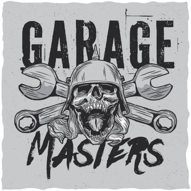 Garaj masters t-shirt etiket tasarımı