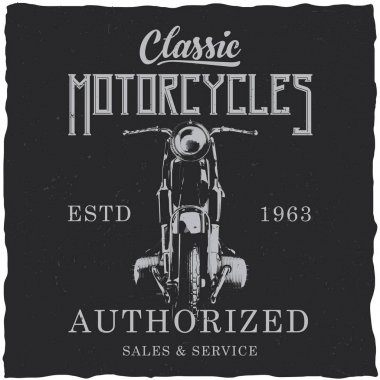 Motosiklet t-shirt etiket tasarımı