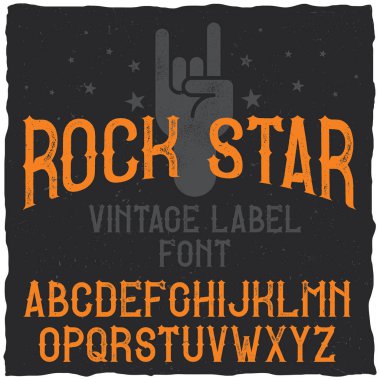 Rock yıldızı adlı vintage etiket yazı tipi.