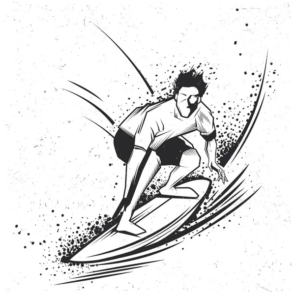 Дизайн футболки для серфинга — стоковый вектор