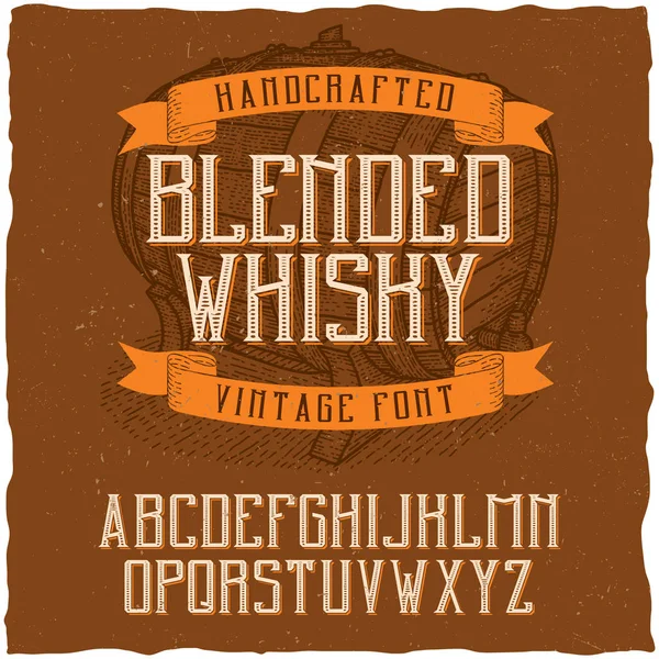 Vintage etikett typsnitt heter Blended Whisky. — Stock vektor