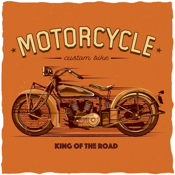 Motorcycle t-shirt label design — Stock Vector