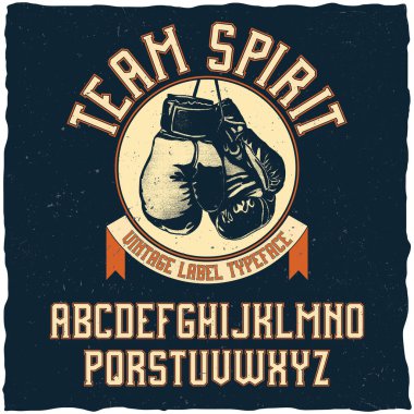 Serif yazı tipi üniversite retro tarzında.