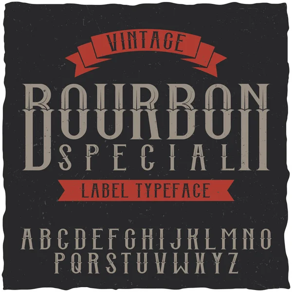 Bourbon ετικέτας γραμματοσειράς και δείγμα σχεδιασμού ετικέτας — Διανυσματικό Αρχείο