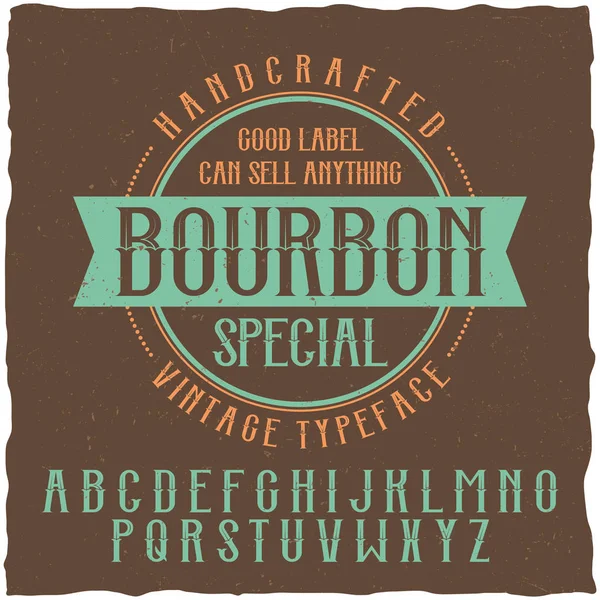 Дизайн шрифту та етикетки Бурбона — стоковий вектор