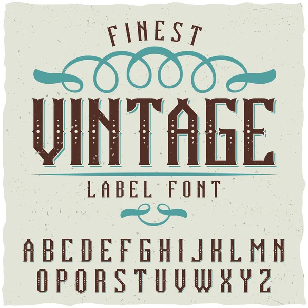 Vintage label font. Good to use in any classic label design. — Stock Vector